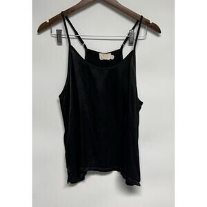 NATION Womens Medium Black Silky Bias Lara Cami Tank Top Layering Oversized
